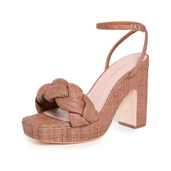 LOEFFLER RANDALL Shoes - NWT LOEFFLER RANDALL Womens Brown Raffia 1-1/2" Platform Fae Heeled Sandal 7 B
